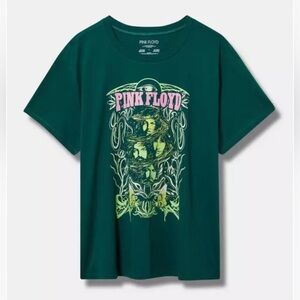 Torrid Pink Floyd Relaxed Fit Cotton Graphic Tee Botanical Garden Green